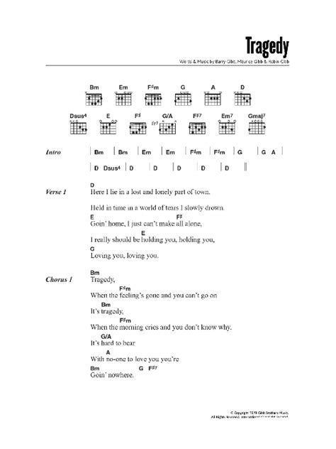 bee gees chords|tragedy bee gees chords.